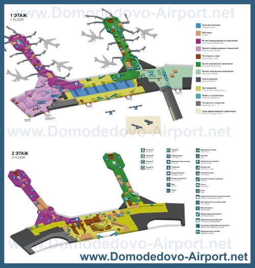 План - Схема территории и терминалов аэропортаДомодедово